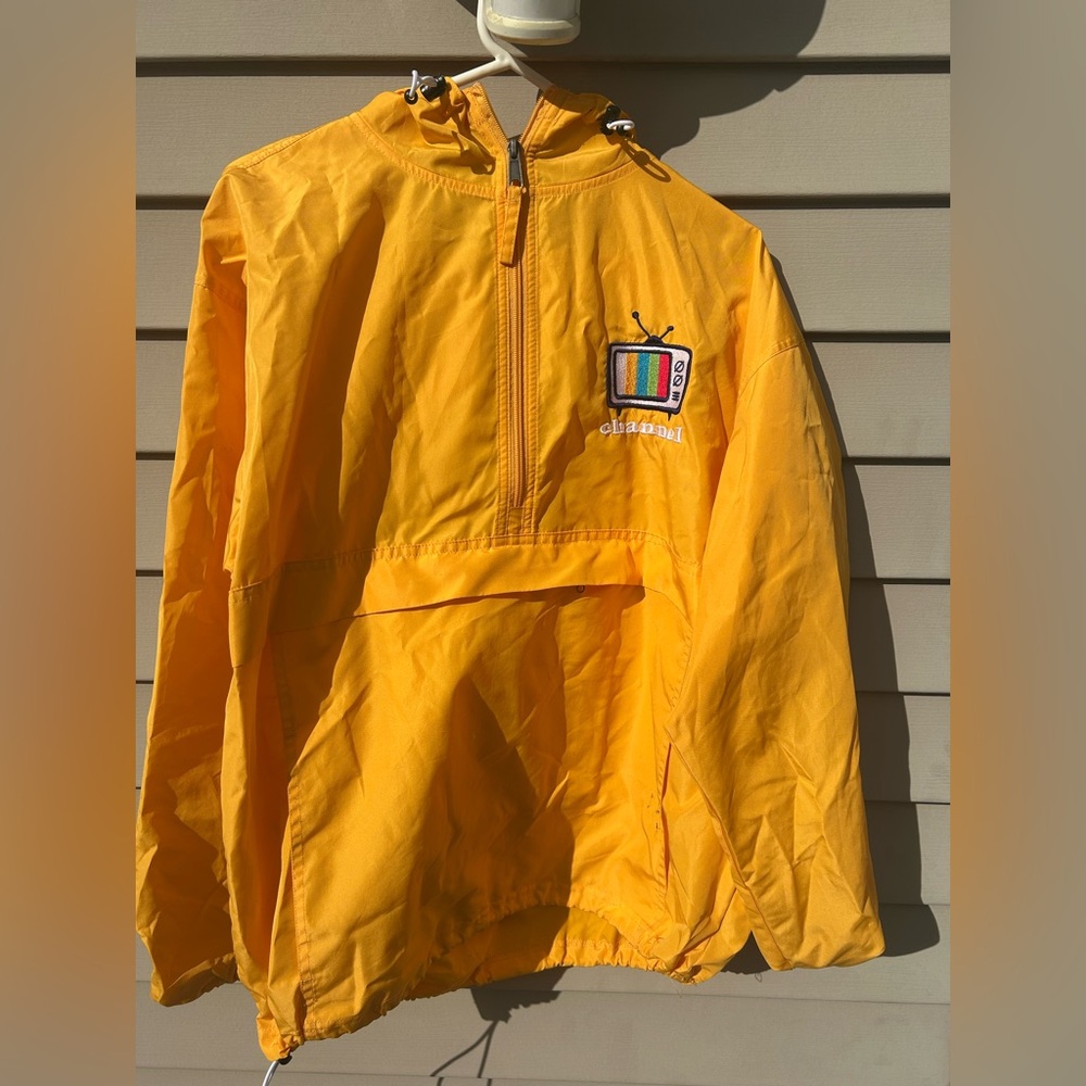 Champion custom patchwork 90s windbreaker Orange and Yellow Streetwear